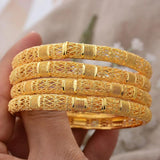 4Pcs Dubai Bangles Women Girls Arab Bridal Wedding Bracelet Party