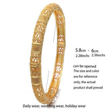 4Pcs Dubai Bangles Women Girls Arab Bridal Wedding Bracelet Party