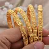 4Pcs Dubai Bangles Women Girls Arab Bridal Wedding Bracelet Party
