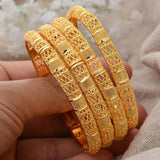 4Pcs Dubai Bangles Women Girls Arab Bridal Wedding Bracelet Party