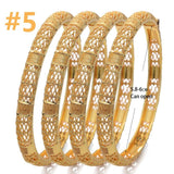 4Pcs Dubai Bangles Women Girls Arab Bridal Wedding Bracelet Party