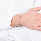 Men Cuff Bracelet Stainless Steel Chain 4mm 22cm Adjustable