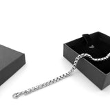 Men Cuff Bracelet Stainless Steel Chain 4mm 22cm Adjustable