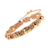 Skull Skeleton Bead Bracelet Men Unique Boho Rope Chain Bangle