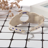 Soutache ethnic bracelet Leather weaving beige Bracelet