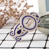 Soutache ethnic bracelet Leather weaving beige Bracelet