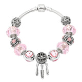 Pink Beads Dreamcatcher Blue Starry Suit Bracelet Set Womens Jewelry Gift