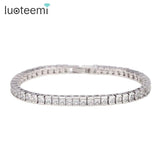4mm CZ Tennis Bracelet Silver Princess Cut Wedding Jewelry
