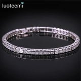 4mm CZ Tennis Bracelet Silver Princess Cut Wedding Jewelry