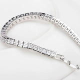 4mm CZ Tennis Bracelet Silver Princess Cut Wedding Jewelry