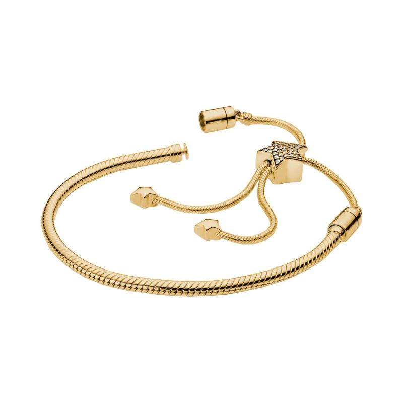 925 Sterling Silver Pav? Star Slider Bracelet for Women