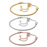 925 Sterling Silver Pav? Star Slider Bracelet for Women