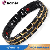 Stainless Steel Black&Gold Magnetic Bracelet for Men
