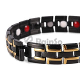 Stainless Steel Black&Gold Magnetic Bracelet for Men