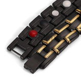 Stainless Steel Black&Gold Magnetic Bracelet for Men
