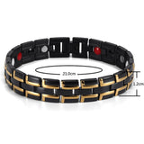 Stainless Steel Black&Gold Magnetic Bracelet for Men