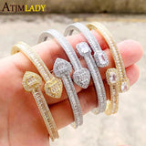 Heart Shaped CZ Bracelet Iced Out Bling Bangle Hiphop Jewelry
