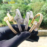 Heart Shaped CZ Bracelet Iced Out Bling Bangle Hiphop Jewelry