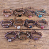 Boho Bracelet Natural Stones Heart Charm Wrap Bracelet Women Gift