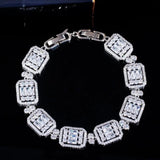 CWWZircons Baguette CZ Square Tennis Bracelet for Women