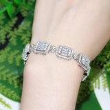CWWZircons Baguette CZ Square Tennis Bracelet for Women