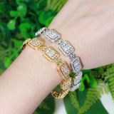 CWWZircons Baguette CZ Square Tennis Bracelet for Women