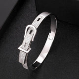 Velvet Bag Belt Shape CZ Bracelet Bangle Jewelry Women