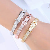 Velvet Bag Belt Shape CZ Bracelet Bangle Jewelry Women