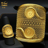 Indian 24K Plated Bangles With Ring Dubai Wedding Bridal Cuff Bracelets
