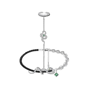 Snake Bracelet With Ring Style PU Bracelet Finger For Women Female