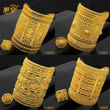Dubai Ethiopia 24K Plated Bangle & Ring Set Arabic Charm Copper Party Jewelry