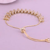 Leaf Charm CZ Crystal Bracelets for Women