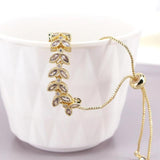 Leaf Charm CZ Crystal Bracelets for Women
