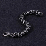 Vintage Skeleton Round Chain Bracelet Men Metal Stainless Steel Heavy Bangles