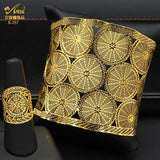 Dubai 24K Plated Bracelets For Women Moroccan Cuff Bracelet Charm Jewelry