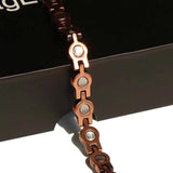 Copper Magnetic Bangle Bracelet with Rhinestone Crystal for Women