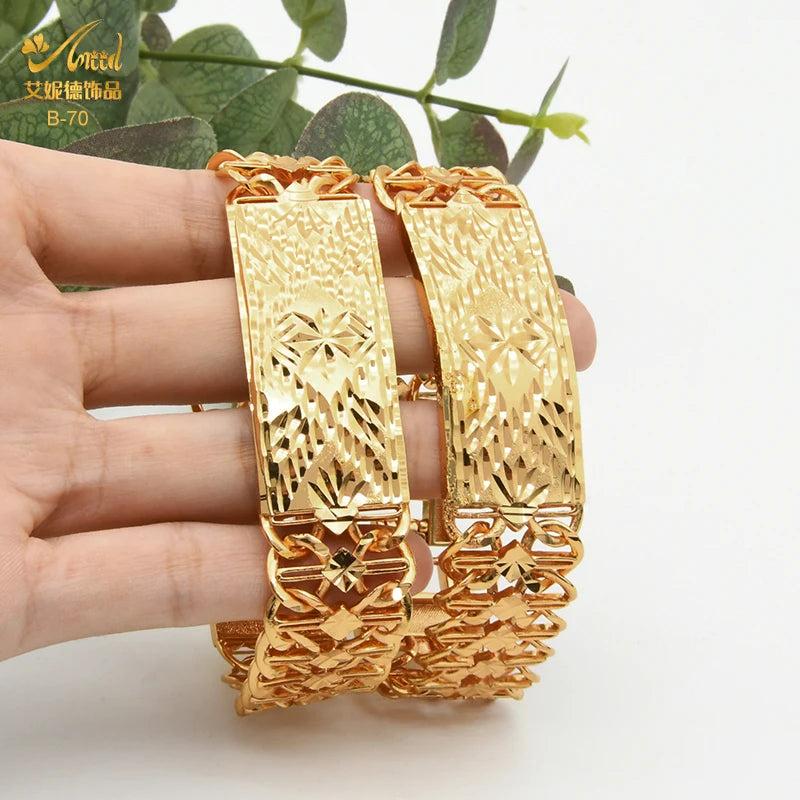 Copper Bracelet For Women Dubai Plated Bangles Indian Arabic Jewelry