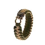 Wolf Head Beads Charm Bracelets for Men Punk Red Thread Bracelet