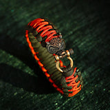 Wolf Head Beads Charm Bracelets for Men Punk Red Thread Bracelet
