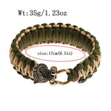 Wolf Head Beads Charm Bracelets for Men Punk Red Thread Bracelet