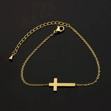 Stainless Steel Cross Bracelet Men Women Christian Jewelry