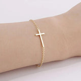 Stainless Steel Cross Bracelet Men Women Christian Jewelry