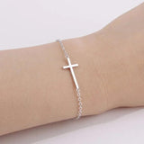 Stainless Steel Cross Bracelet Men Women Christian Jewelry