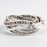 5-Layer Stone Leather Bracelet Mix Stones Wrap Boho Jewelry