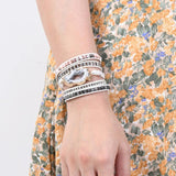 5-Layer Stone Leather Bracelet Mix Stones Wrap Boho Jewelry