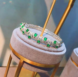 Pink Zircon Vintage Cuff Bangle for Women