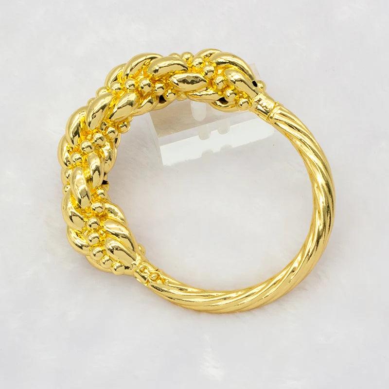 Flower Charm Bracelet Wedding Jewelry African Dubai 24k Plated Copper