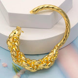 Flower Charm Bracelet Wedding Jewelry African Dubai 24k Plated Copper