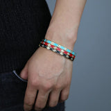Colorful Enamel Evil Eye Bangle Bracelet for Women
