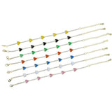 Neon Enamel Heart Charm Thin Cz Tennis Chain Rainbow Bracelet